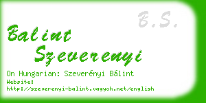 balint szeverenyi business card